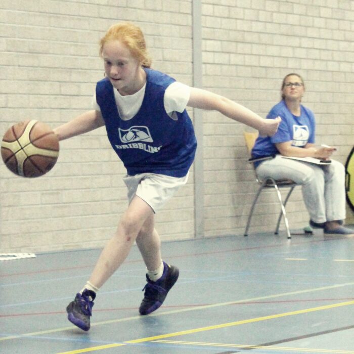 Dribbling basketball school